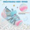 imageJOINFREE Toddler Sandals Boys Girls Breathable Closed Toe Water Beach Sandals Kids Wide Barefoot Summer Water Shoes Baby Walking SneakersDyepinkblue