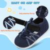 imageJOINFREE Toddler Sandals Boys Girls Breathable Closed Toe Water Beach Sandals Kids Wide Barefoot Summer Water Shoes Baby Walking SneakersNavyblue