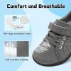 imageJOINFREE Toddler Shoes Boys Girls Wide Barefoot Shoes Little Kids Minimalist Sneakers Zero Drop Casual Walking Shoes Breathable Tennis Shoes Indoor OutdoorStripdarkgrey