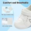 imageJOINFREE Toddler Shoes Boys Girls Wide Barefoot Shoes Little Kids Minimalist Sneakers Zero Drop Casual Walking Shoes Breathable Tennis Shoes Indoor OutdoorWhite