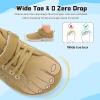 imageJOINFREE Toddler Shoes Boys Girls Wide Barefoot Shoes Little Kids Minimalist Sneakers Zero Drop Casual Walking Shoes Breathable Tennis Shoes Indoor OutdoorStripbrown