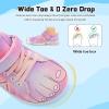 imageJOINFREE Toddler Shoes Boys Girls Wide Barefoot Shoes Little Kids Minimalist Sneakers Zero Drop Casual Walking Shoes Breathable Tennis Shoes Indoor OutdoorStripdyepink