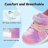 imageJOINFREE Toddler Shoes Boys Girls Wide Barefoot Shoes Little Kids Minimalist Sneakers Zero Drop Casual Walking Shoes Breathable Tennis Shoes Indoor OutdoorStripdyepink