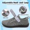 imageJOINFREE Toddler Shoes Boys Girls Wide Barefoot Shoes Little Kids Minimalist Sneakers Zero Drop Casual Walking Shoes Breathable Tennis Shoes Indoor OutdoorStripdarkgrey