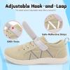 imageJOINFREE Toddler Shoes Boys Girls Wide Barefoot Shoes Little Kids Minimalist Sneakers Zero Drop Casual Walking Shoes Breathable Tennis Shoes Indoor OutdoorStripkhaki