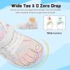 imageJOINFREE Toddler Shoes Boys Girls Wide Barefoot Shoes Little Kids Minimalist Sneakers Zero Drop Casual Walking Shoes Breathable Tennis Shoes Indoor OutdoorColor Whitepink