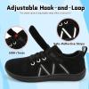 imageJOINFREE Toddler Shoes Boys Girls Wide Barefoot Shoes Little Kids Minimalist Sneakers Zero Drop Casual Walking Shoes Breathable Tennis Shoes Indoor OutdoorStripbalck