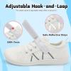 imageJOINFREE Toddler Shoes Boys Girls Wide Barefoot Shoes Little Kids Minimalist Sneakers Zero Drop Casual Walking Shoes Breathable Tennis Shoes Indoor OutdoorWhite
