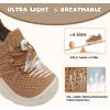imageJOINFREE Toddler Shoes Boys Girls Wide Barefoot Shoes Slip On Sneakers for Toddler Kids Breathable Walking Shoes Lightweight Outdoor Tennis ShoesBrown
