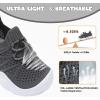 imageJOINFREE Toddler Shoes Boys Girls Wide Barefoot Shoes Slip On Sneakers for Toddler Kids Breathable Walking Shoes Lightweight Outdoor Tennis ShoesDarkgrey