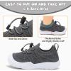 imageJOINFREE Toddler Shoes Boys Girls Wide Barefoot Shoes Slip On Sneakers for Toddler Kids Breathable Walking Shoes Lightweight Outdoor Tennis ShoesDarkgrey