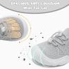 imageJOINFREE Toddler Shoes Boys Girls Wide Barefoot Shoes Slip On Sneakers for Toddler Kids Breathable Walking Shoes Lightweight Outdoor Tennis ShoesGrey