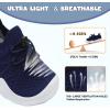 imageJOINFREE Toddler Shoes Boys Girls Wide Barefoot Shoes Slip On Sneakers for Toddler Kids Breathable Walking Shoes Lightweight Outdoor Tennis ShoesNavyblue