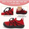 imageJOINFREE Toddler Shoes Boys Girls Wide Barefoot Shoes Slip On Sneakers for Toddler Kids Breathable Walking Shoes Lightweight Outdoor Tennis ShoesRed