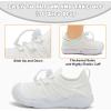 imageJOINFREE Toddler Shoes Boys Girls Wide Barefoot Shoes Slip On Sneakers for Toddler Kids Breathable Walking Shoes Lightweight Outdoor Tennis ShoesWhite