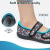 imageJOINFREE Womens Barefoot Walking Shoes Wide Diabetic Shoes Adjustable Mary Jane Shoes Flats Arthritis Edema Casual Shoes Breathable Slip on Sneakers Indoor OutdoorFlower