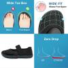 imageJOINFREE Womens Barefoot Walking Shoes Wide Diabetic Shoes Adjustable Mary Jane Shoes Flats Arthritis Edema Casual Shoes Breathable Slip on Sneakers Indoor OutdoorBlack
