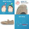 imageJOINFREE Womens Barefoot Walking Shoes Wide Diabetic Shoes Adjustable Mary Jane Shoes Flats Arthritis Edema Casual Shoes Breathable Slip on Sneakers Indoor OutdoorKhaki
