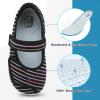 imageJOINFREE Womens Barefoot Walking Shoes Wide Diabetic Shoes Adjustable Mary Jane Shoes Flats Arthritis Edema Casual Shoes Breathable Slip on Sneakers Indoor OutdoorColorblack