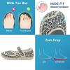 imageJOINFREE Womens Barefoot Walking Shoes Wide Diabetic Shoes Adjustable Mary Jane Shoes Flats Arthritis Edema Casual Shoes Breathable Slip on Sneakers Indoor OutdoorLeopard