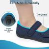imageJOINFREE Womens Barefoot Walking Shoes Wide Diabetic Shoes Adjustable Mary Jane Shoes Flats Arthritis Edema Casual Shoes Breathable Slip on Sneakers Indoor OutdoorNavyblue