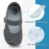 imageJOINFREE Womens Barefoot Walking Shoes Wide Diabetic Shoes Adjustable Mary Jane Shoes Flats Arthritis Edema Casual Shoes Breathable Slip on Sneakers Indoor OutdoorDarkgrey