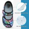 imageJOINFREE Womens Barefoot Walking Shoes Wide Diabetic Shoes Adjustable Mary Jane Shoes Flats Arthritis Edema Casual Shoes Breathable Slip on Sneakers Indoor OutdoorColorful