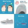 imageJOINFREE Womens Barefoot Walking Shoes Wide Diabetic Shoes Adjustable Mary Jane Shoes Flats Arthritis Edema Casual Shoes Breathable Slip on Sneakers Indoor OutdoorLightgrey