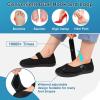imageJOINFREE Womens Barefoot Walking Shoes Wide Diabetic Shoes Adjustable Mary Jane Shoes Flats Arthritis Edema Casual Shoes Breathable Slip on Sneakers Indoor OutdoorBlack