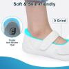 imageJOINFREE Womens Barefoot Walking Shoes Wide Diabetic Shoes Adjustable Mary Jane Shoes Flats Arthritis Edema Casual Shoes Breathable Slip on Sneakers Indoor OutdoorWhite