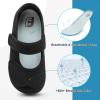 imageJOINFREE Womens Barefoot Walking Shoes Wide Diabetic Shoes Adjustable Mary Jane Shoes Flats Arthritis Edema Casual Shoes Breathable Slip on Sneakers Indoor OutdoorBlack