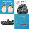 imageJOINFREE Womens Barefoot Walking Shoes Wide Diabetic Shoes Adjustable Mary Jane Shoes Flats Arthritis Edema Casual Shoes Breathable Slip on Sneakers Indoor OutdoorFlower