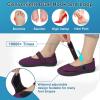 imageJOINFREE Womens Barefoot Walking Shoes Wide Diabetic Shoes Adjustable Mary Jane Shoes Flats Arthritis Edema Casual Shoes Breathable Slip on Sneakers Indoor OutdoorDarkpurple