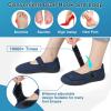 imageJOINFREE Womens Barefoot Walking Shoes Wide Diabetic Shoes Adjustable Mary Jane Shoes Flats Arthritis Edema Casual Shoes Breathable Slip on Sneakers Indoor OutdoorNavyblue