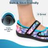 imageJOINFREE Womens Barefoot Walking Shoes Wide Diabetic Shoes Adjustable Mary Jane Shoes Flats Arthritis Edema Casual Shoes Breathable Slip on Sneakers Indoor OutdoorColorful