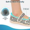 imageJOINFREE Womens Barefoot Walking Shoes Wide Diabetic Shoes Adjustable Mary Jane Shoes Flats Arthritis Edema Casual Shoes Breathable Slip on Sneakers Indoor OutdoorLeopard