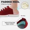 imageJOINFREE Womens Minimalist Walking Shoes Wide Toe Barefoot Shoes Zero Drop Casual Sneakers Breathable Slip On Tennis ShoesRed