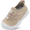 imageJOINFREE Toddler Shoes Boys Girls Wide Barefoot Shoes Slip On Sneakers for Toddler Kids Breathable Walking Shoes Lightweight Outdoor Tennis ShoesKhaki