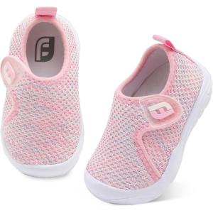 imageJOINFREE Toddler Boys Girls Barefoot Shoes Breathable Kids Sneakers Lightweight Walking Shoes Slip On Tennie Shoes Protect Toes School ShoesColorfulpink