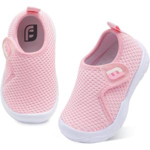 imageJOINFREE Toddler Boys Girls Barefoot Shoes Breathable Kids Sneakers Lightweight Walking Shoes Slip On Tennie Shoes Protect Toes School ShoesPink