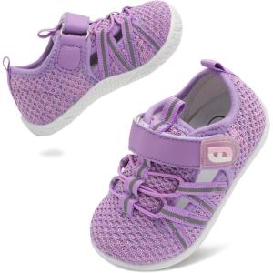 imageJOINFREE Toddler Sandals Boys Girls Breathable Closed Toe Water Beach Sandals Kids Wide Barefoot Summer Water Shoes Baby Walking SneakersPurple