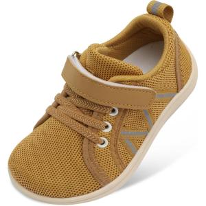 imageJOINFREE Toddler Shoes Boys Girls Wide Barefoot Shoes Little Kids Minimalist Sneakers Zero Drop Casual Walking Shoes Breathable Tennis Shoes Indoor OutdoorBrown