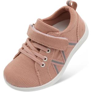 imageJOINFREE Toddler Shoes Boys Girls Wide Barefoot Shoes Little Kids Minimalist Sneakers Zero Drop Casual Walking Shoes Breathable Tennis Shoes Indoor OutdoorStrippink