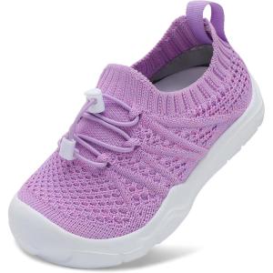 imageJOINFREE Toddler Shoes Boys Girls Wide Barefoot Shoes Slip On Sneakers for Toddler Kids Breathable Walking Shoes Lightweight Outdoor Tennis ShoesColorpurple