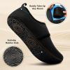 imageJOINFREE House Slippers for Women Men Cozy Slip On Bedroom Shoes Wide Barefoot Slipper Socks for Indoor Home Travel Office YogaBlack