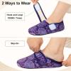 imageJOINFREE House Slippers for Women Men Cozy Slip On Bedroom Shoes Wide Barefoot Slipper Socks for Indoor Home Travel Office YogaBopurple