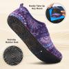 imageJOINFREE House Slippers for Women Men Cozy Slip On Bedroom Shoes Wide Barefoot Slipper Socks for Indoor Home Travel Office YogaBopurple