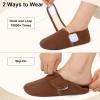 imageJOINFREE House Slippers for Women Men Cozy Slip On Bedroom Shoes Wide Barefoot Slipper Socks for Indoor Home Travel Office YogaBrown
