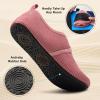 imageJOINFREE House Slippers for Women Men Cozy Slip On Bedroom Shoes Wide Barefoot Slipper Socks for Indoor Home Travel Office YogaDarkpink