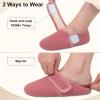 imageJOINFREE House Slippers for Women Men Cozy Slip On Bedroom Shoes Wide Barefoot Slipper Socks for Indoor Home Travel Office YogaDarkpink
